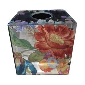 MacKenzie-Childs Flower Market Reflections Square Tissue Box Holder Cover Home
